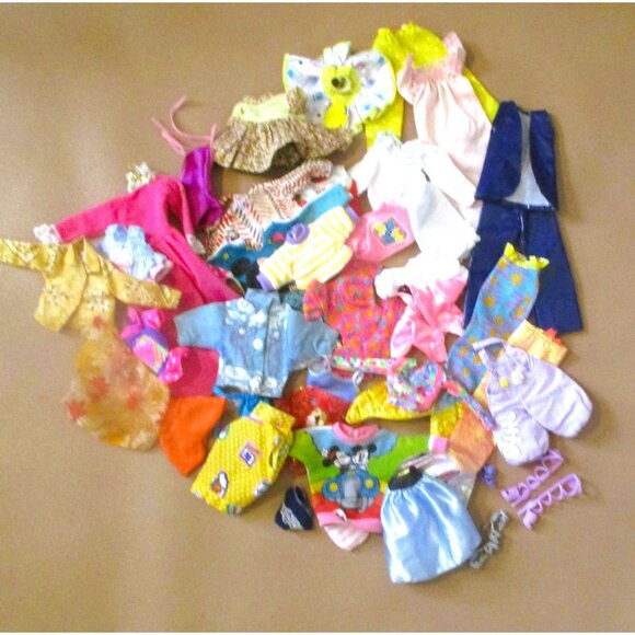 40 Pc Barbie Doll Clothes Bundle Dresses Tops Pants Accessories Vibrant Colors - Picture 1 of 4